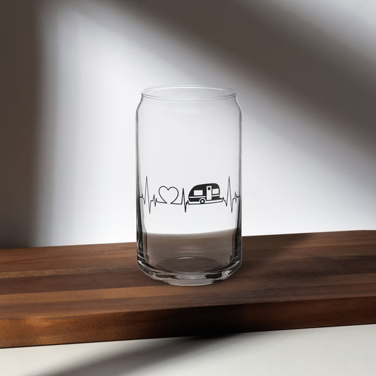 Camping Heartbeat Glass